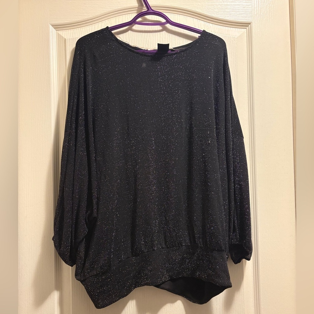 Reitmans Black Glittery Top